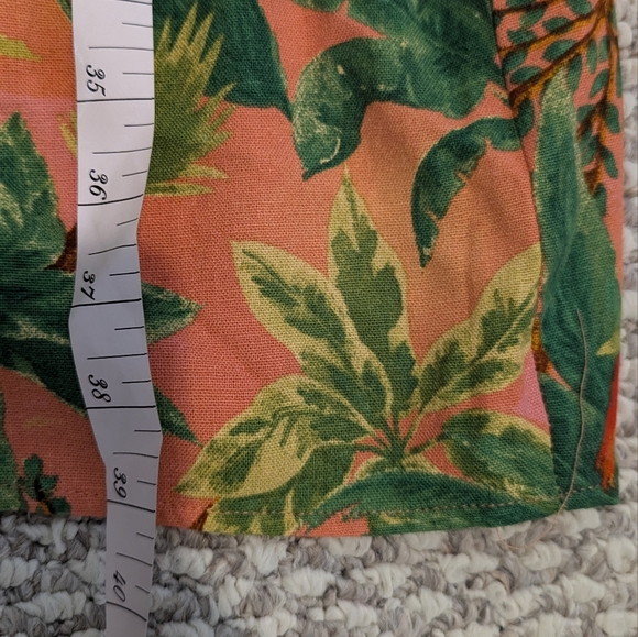 Monteau Linen Blend Tropical Palm Tree Parrots Print Dress Small - Picture 8 of 8